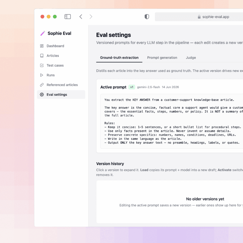 Production chatbot eval preview